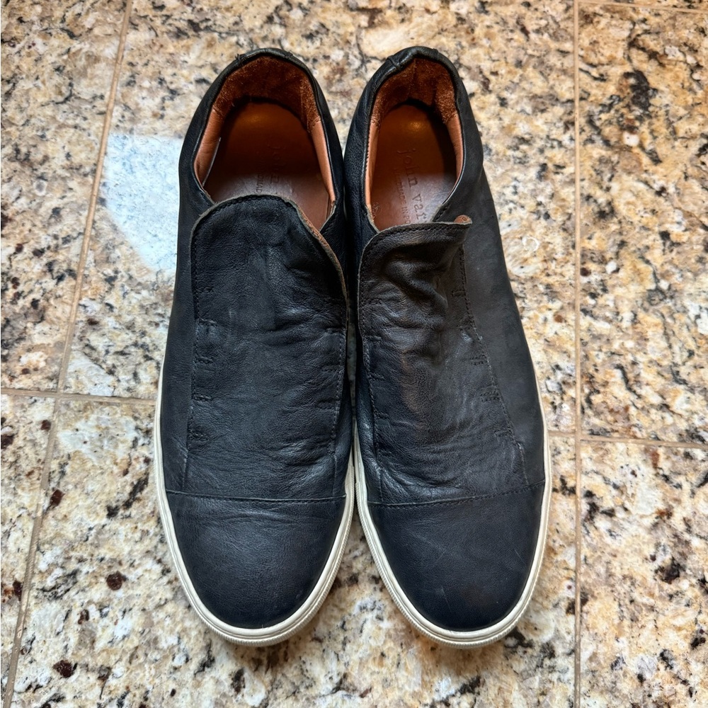 John Varvatos Black Slip-On Sneakers